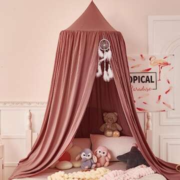 Dix-Rainbow Kids Canopy Bed Tent - Enchanting Princess Decor