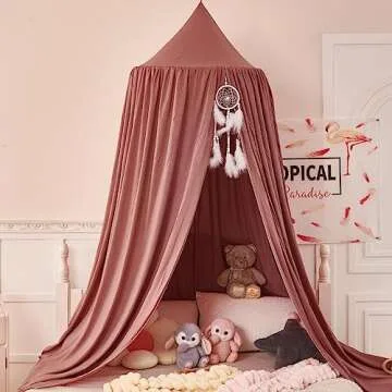 Dix-Rainbow Kids Canopy Bed Tent - Enchanting Princess Decor