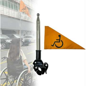 4FT Folding Wheelchair Flag for Elderly Safety