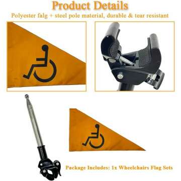 4FT Folding Wheelchair Flag for Elderly Safety