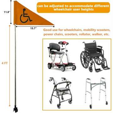 4FT Folding Wheelchair Flag for Elderly Safety