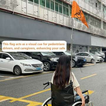 4FT Folding Wheelchair Flag for Elderly Safety