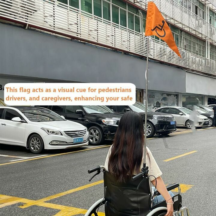 4FT Folding Wheelchair Flag for Elderly Safety