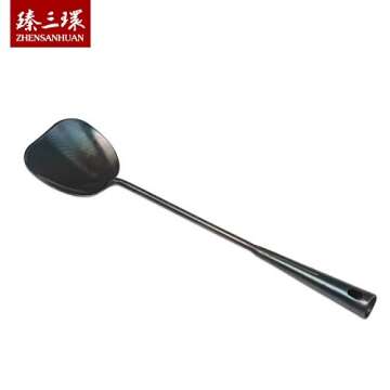 ZhenSanHuan Chinese Traditional HandMade Iron Spatula & Ladle Wok Tool Set,Long wok utensils (Spatul...