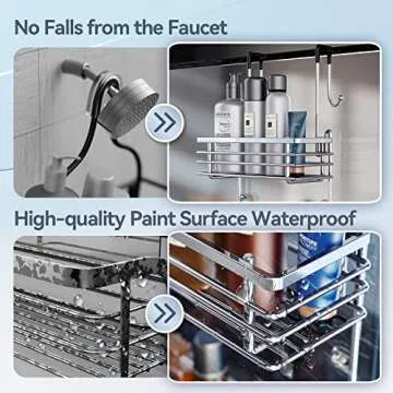 Gaseawolf Over the Door Shower Caddy, Rust Resistant