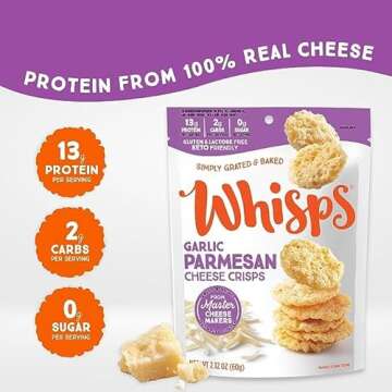 Whisps Garlic Herb Cheese Crisps – Healthy Protein Snack