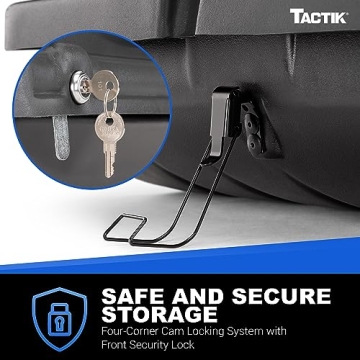 TACTIK Rooftop Cargo Carrier Hard Shell, X-Large, Dark Slate - Rooftop Cargo Carrier for Top of Vehicle - Car Roof Cargo Carrier - Load & Unload from Both Sides - 57" x 38.5" x 17.75"