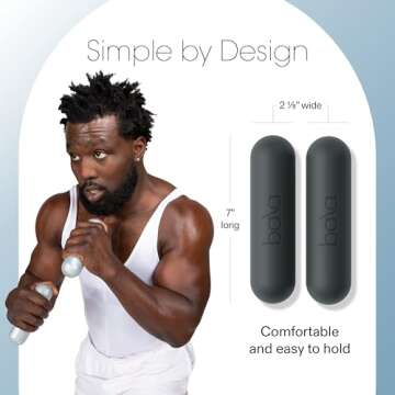 Bala Bars - Set of 2 (3lb Each) | Dumbbell Set | Yoga, Dance, Barre, Pilates, Cardio, Aerobics, Walking | Charcoal