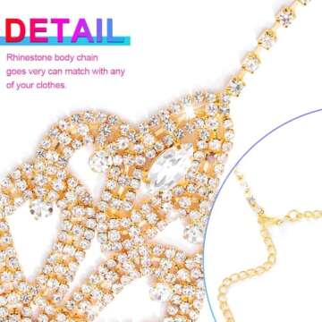 Nicute Rhinestone Body Chain for Stunning Summer Outfits