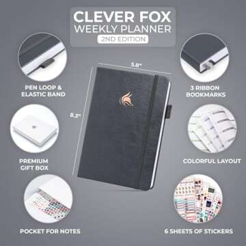 Clever Fox Planner 2nd Edition – Colorful Weekly & Monthly Goal Planner, Time Management & Product...