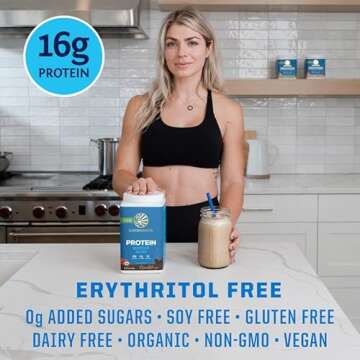 Sunwarrior Vegan Protein Powder Plant-Based Protein Organic | BCAA Amino Acids Hemp Seed Soy & Dairy Free, Gluten & Synthetic Free Non-GMO | Chocolate 30 Servings | WarriorBlend