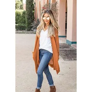 Stylish Women's Lightweight Scarlett Cardigan in Burnt Orange