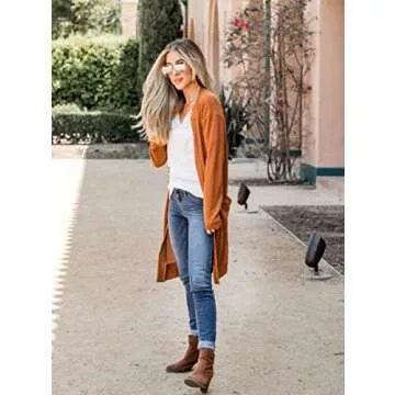 Stylish Women's Lightweight Scarlett Cardigan in Burnt Orange