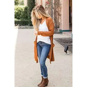 Stylish Women's Lightweight Scarlett Cardigan in Burnt Orange