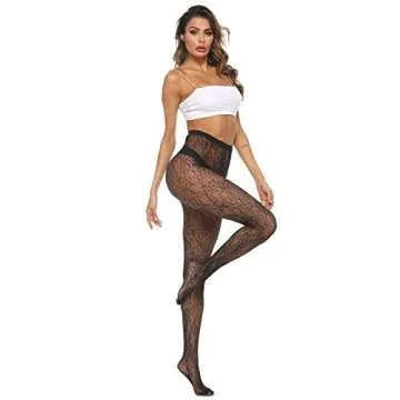 MANZI 4 Pairs Patterned Tights for Women Fishnet Stocking