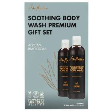 SheaMoisture Soothing Body Wash 2-Pack – African Black Soap with Oats, Aloe & Vitamin E for Acne-P...