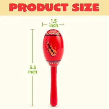 Mini Wooden Fiesta Maracas - 24 Colorful Party Favors