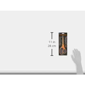 Fiskars SoftGrip Titanium Scissors All Purpose - 8" Straight Handle Scissors for Office, Arts, and Crafts - Orange