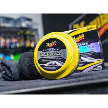 Meguiar's Ultimate Paste Wax - Premium Car Wax for a Deep, Reflective Shine Gloss with Long-Lasting Protection - Easy to Apply and Remove, Microfiber Towel and Applicator Included, 8 Oz Paste
