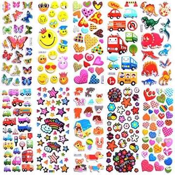 Stickers for Kids 1000+, 3D Puffy Stickers 40 Different Sheets, Cute Stickers Variety Pack for Kids ...
