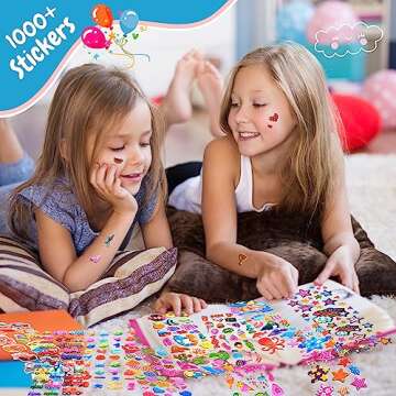 Stickers for Kids 1000+, 3D Puffy Stickers 40 Different Sheets, Cute Stickers Variety Pack for Kids Scrapbooking,Gifts, Rewards Including Animals, Stars, Fishes, Hearts, Dinosaurs, Cars and More