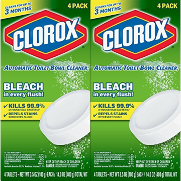 Clorox Ultra Clean Toilet Tablets Bleach 4 Count, 3.5 Ounces (Pack of 2) (Package May Vary)