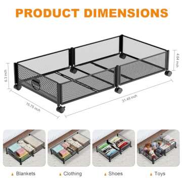 Versatile Under Bed Storage Containers with Wheels for Easy Organization