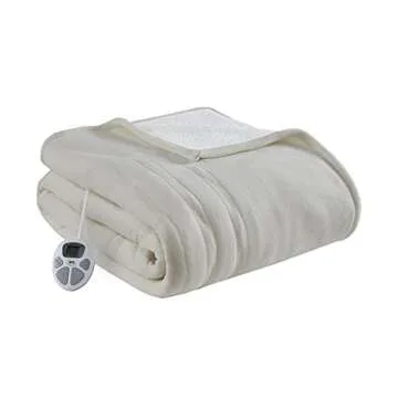 Serta Reversible Fleece Sherpa Electric Blanket - Fast Heating
