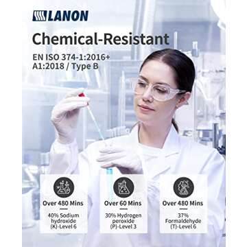 LANON Food Safe White Disposable Nitrile Gloves, Latex-Free, Powder-Free, Textured Fingertips, Cooking, Cleaning, Small