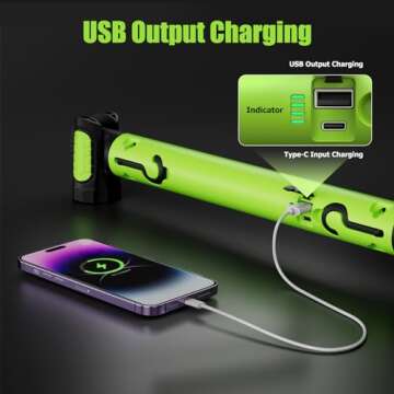 wokelux Mechanic Work Light, 3000LM Magnetic Work Light, 5200mAh Rechargeable LED Work Light Bar, Portable Cordless Underhood Work Lights with Hooks for Inspection Workshop Emergency