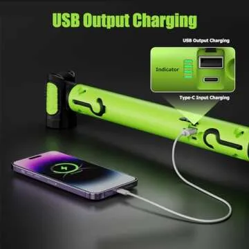 wokelux Mechanic Work Light, 3000LM Magnetic Work Light, 5200mAh Rechargeable LED Work Light Bar, Portable Cordless Underhood Work Lights with Hooks for Inspection Workshop Emergency