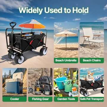 Versatile BEAU JARDIN Folding Beach Wagon for Family Use