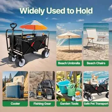 Versatile BEAU JARDIN Folding Beach Wagon for Family Use