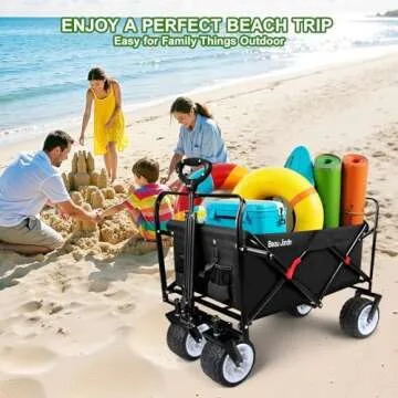 Versatile BEAU JARDIN Folding Beach Wagon for Family Use