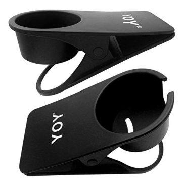 YOY 2 Pieces Drink Cup Holder Clip - Table Desk Side Beverage Holder for Home & Office