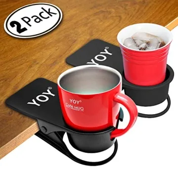 YOY Drink Cup Holder Clip for Desk and Outdoor Use