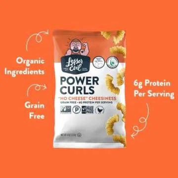 LesserEvil No Cheese Cheesiness Power Curls 3 Pack