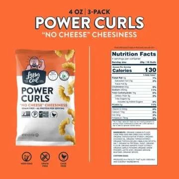 LesserEvil No Cheese Cheesiness Power Curls 3 Pack