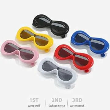 BAWUYI Oversized One Piece Inflated Sunglasses for Women & Men Y2K Shield Glasses Thick Frame Hip Hop Aesthetic Shades (Pink)