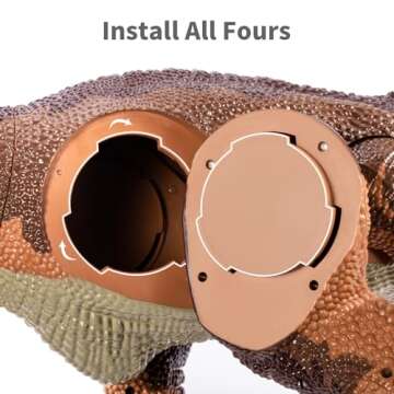 TEMI Large Dinosaur Toys for Kids 3-5, Tyrannosaurus Dinosaur with Mist Spray, Light and Sound, Big Hollow Dinosaur Stored with 4 Hand-Painted Dinosaurs and 6 Small Dinosaur, Birthday Gifts