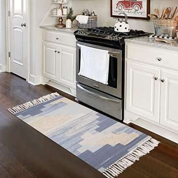 HiiARug Boho Rug Tufted Boho Bathroom Rugs Set of 2, Boho Room Decor Rug with Tassel Washable Rug fo...