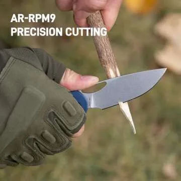 CJRB Acacia Folding Knife, 3.21'' AR-RPM9 Steel Blade Pocket Knife with Clip for Men Women, Sharp Crossbar Lock EDC Knife for Camping Survival Hiking J1952 Blue Stonewash