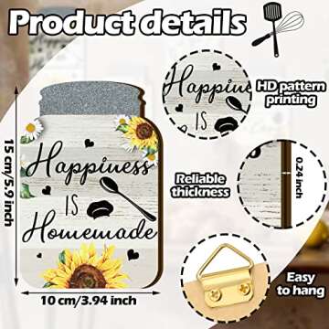 Qunclay Sunflower Kitchen Wall Decor - Rustic Wooden Art