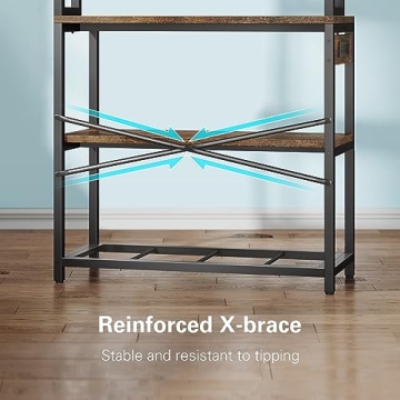 Denkee 39.4 Inch Bakers Rack with Power Outlets