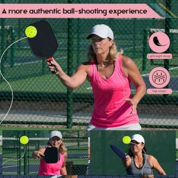 FeichangKeji Match Buddy Pickleball Trainer with String Sportastic Pickleball Practice Rebounder Accessories Training Aids and Equipment Indoor Hitting Trainer Machine Outdoor (Pink)