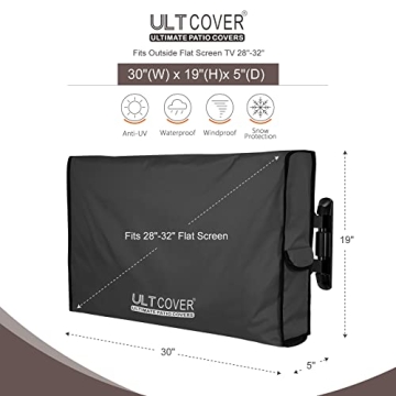ULTCOVER Waterproof Outdoor TV Cover for 28-32 Inch Flat Screen Televisions