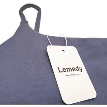 Lemedy Women Padded Sports Bra Fitness Workout Running Shirts Yoga Tank Top (L, Navy Blue)