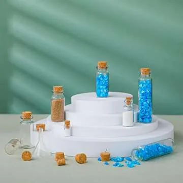 Sherli 45 Pcs Mini Tiny Glass Jars Small Bottles with Cork Stoppers Spell Jars with Eye Screws and Funnels Tiny Cork Glass Bottles for DIY Art Craft(0.5ml, 2ml, 5ml, 10ml, 20ml)