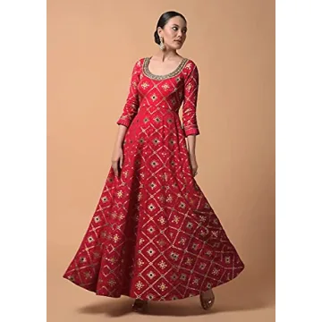 Elegant Red Kurta with Mustard Dupatta for Women