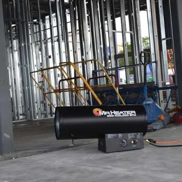 MH400FAVT 400,000 BTU Forced Air Propane Heater - Thermostat Controlled, Black